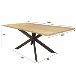 Eettafel Fine Visgraat 200cm - Naturel Eiken - Loft24.nl