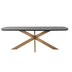Eettafel Hayley eiken 230 x 100 cm - Zwart - Loft24.nl