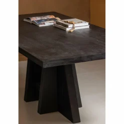 Eettafel Kean Mangohout 2200x100 cm - Zwart - Loft24.nl