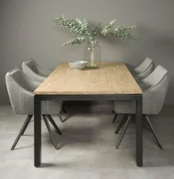 Eettafel Lido Eiken en Metaal - 220 cm - Loft24.nl