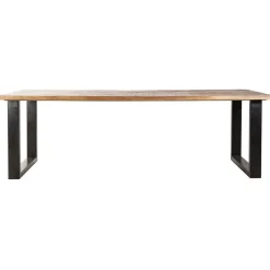 Eettafel Mangohout met metalen poot 160cm Naturel - Loft24.nl