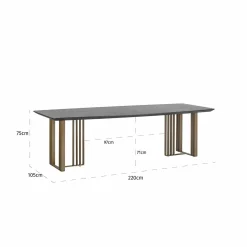 Eettafel Maverick 220 x 105 cm - Eiken - Loft24.nl