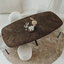 Eettafel Silvi Deens ovaal Mangohout Bruin - 220cm - Loft24.nl