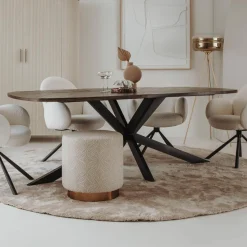 Eettafel Silvi Deens ovaal Mangohout Bruin - 220cm - Loft24.nl