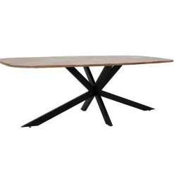 Eettafel Silvi Deens ovaal Mangohout Naturel - 200cm - Loft24.nl