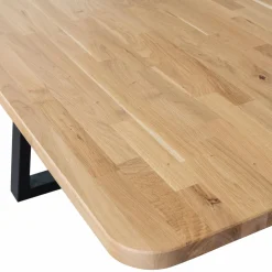 Eettafel Tablo Eikenhout, 240 x 100cm, kleur Naturel - Drenthe poot - Loft24.nl