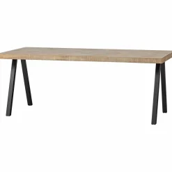 Eettafel Tablo Mangohout Visgraat, met 2-standen poot - 200cm - Loft24.nl
