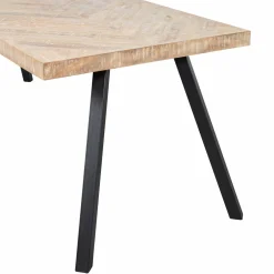 Eettafel Tablo Mangohout Visgraat, met 2-standen poot - 200cm - Loft24.nl