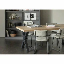 Eettafel Tablo Mangohout, met X-poot - 180 cm - Loft24.nl