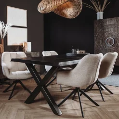 Eettafel Xara Zwart - 200 cm - Loft24.nl