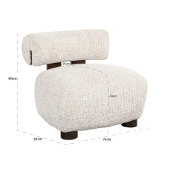 Fauteuil Arabella Chenille - Crème - Loft24.nl