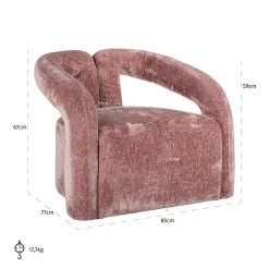 Fauteuil Dana Chenille - Roze - Loft24.nl