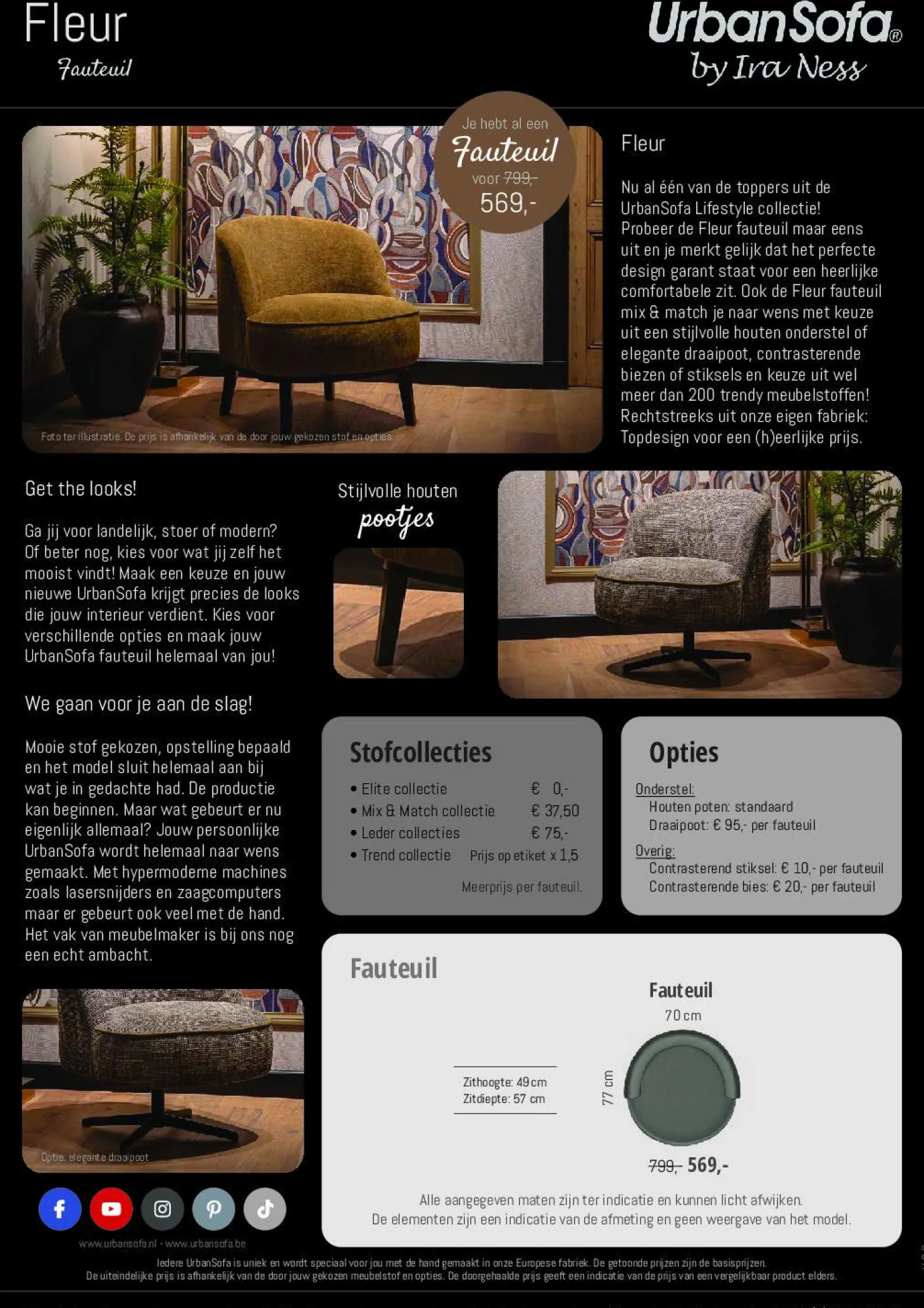 Fauteuil Fleur - zelf samenstellen - Loft24.nl