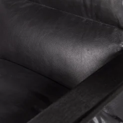 Fauteuil Houston Acaciahout / Leder - Zwart - Loft24.nl