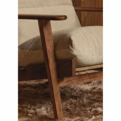 Fauteuil Houston Bouclé / Acaciahout - Naturel - Loft24.nl