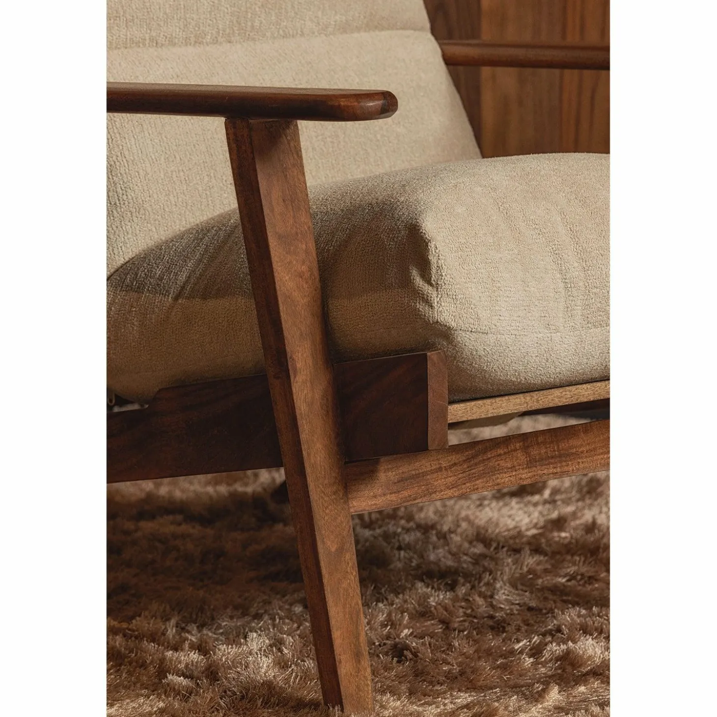 Fauteuil Houston Bouclé / Acaciahout - Naturel - Loft24.nl