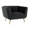 Fauteuil Huxley Velvet - Antraciet - Loft24.nl