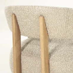 Fauteuil Lola Bouclé en eikenhout - Bruin - Loft24.nl