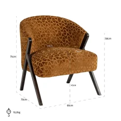 Fauteuil Mia Triangle - Goud - Loft24.nl