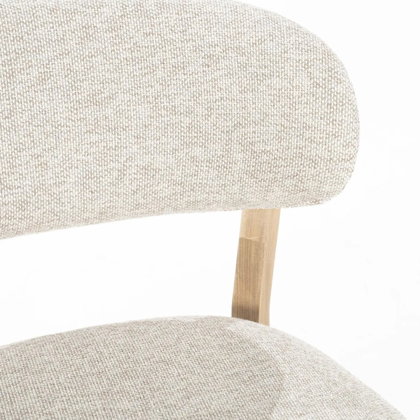 Fauteuil Mikky Eikenhout en stof Taupe / Naturel - Loft24.nl