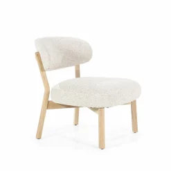 Fauteuil Mikky Eikenhout en stof Taupe / Naturel - Loft24.nl