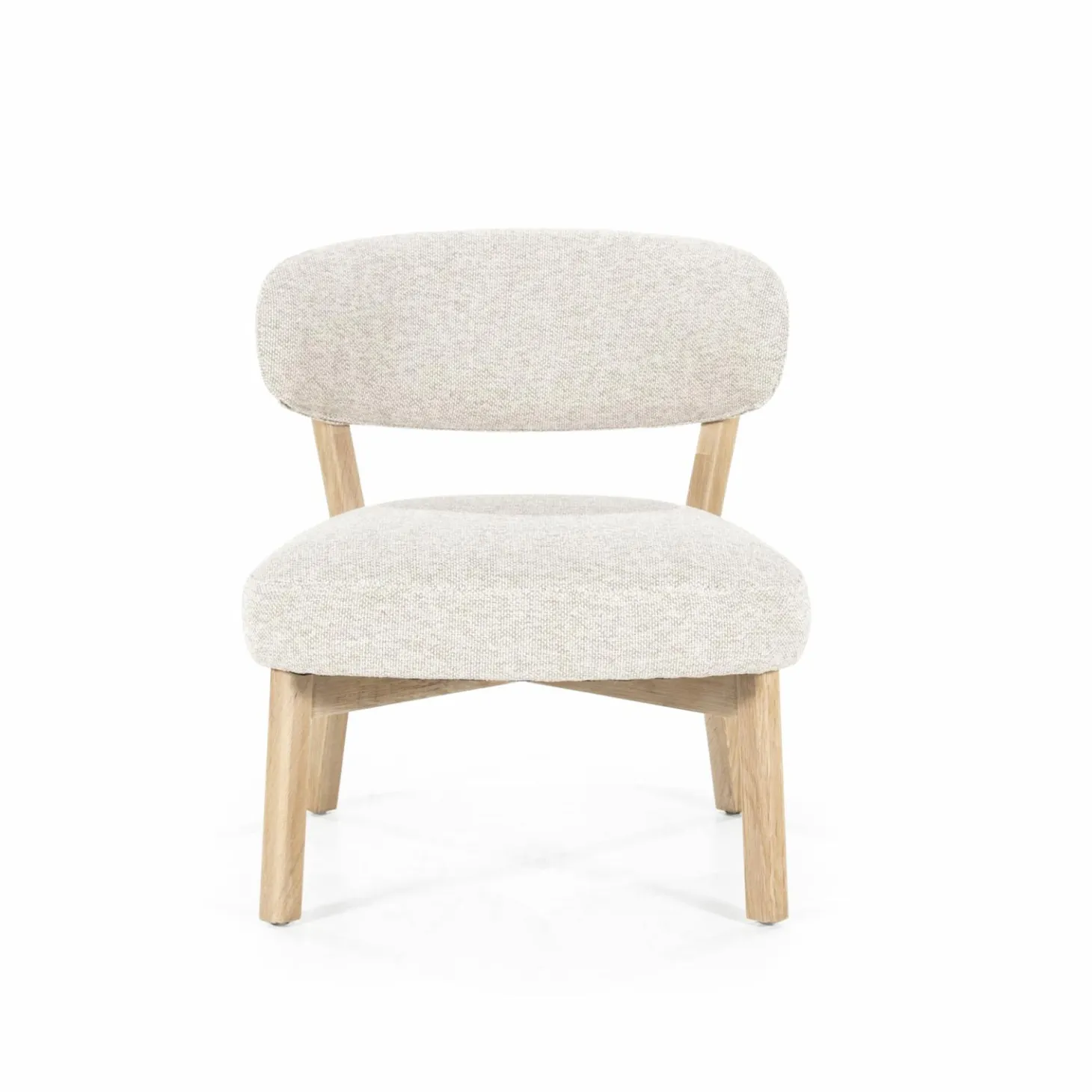 Fauteuil Mikky Eikenhout en stof Taupe / Naturel - Loft24.nl