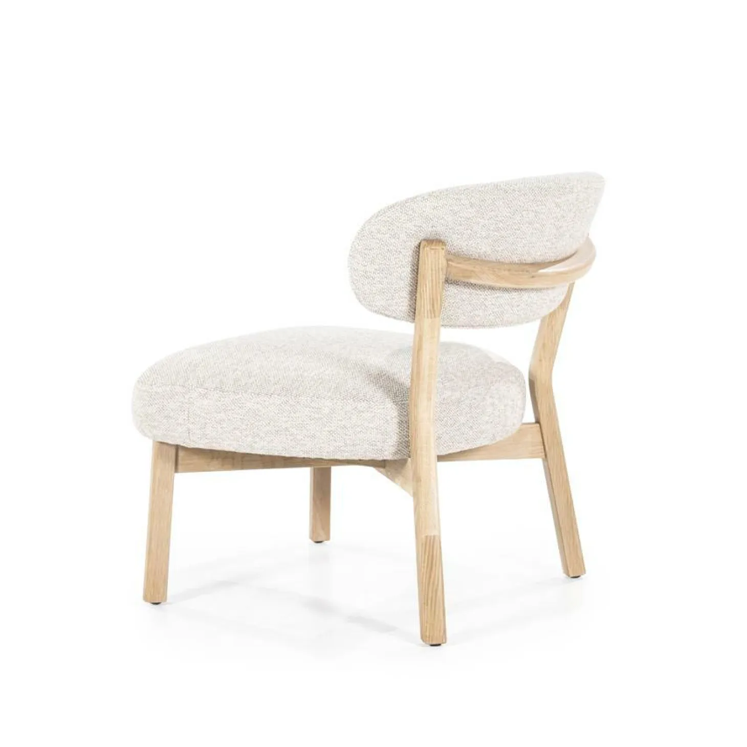 Fauteuil Mikky Eikenhout en stof Taupe / Naturel - Loft24.nl