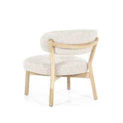 Fauteuil Mikky Eikenhout en stof Taupe / Naturel - Loft24.nl