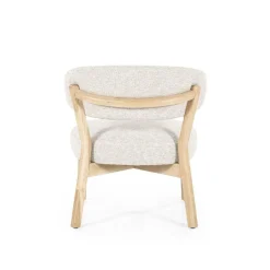 Fauteuil Mikky Eikenhout en stof Taupe / Naturel - Loft24.nl