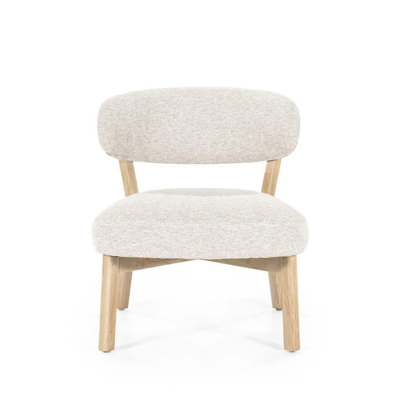 Fauteuil Mikky Eikenhout en stof Taupe / Naturel - Loft24.nl