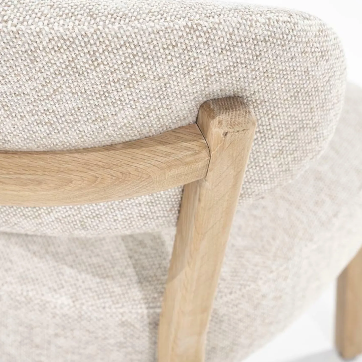 Fauteuil Mikky Eikenhout en stof Taupe / Naturel - Loft24.nl