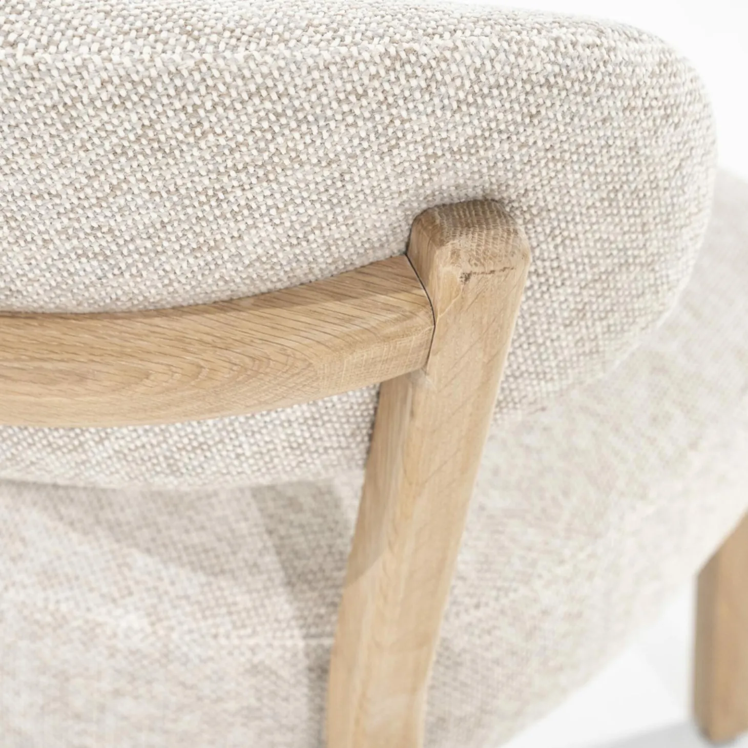 Fauteuil Mikky Eikenhout en stof Taupe / Naturel - Loft24.nl