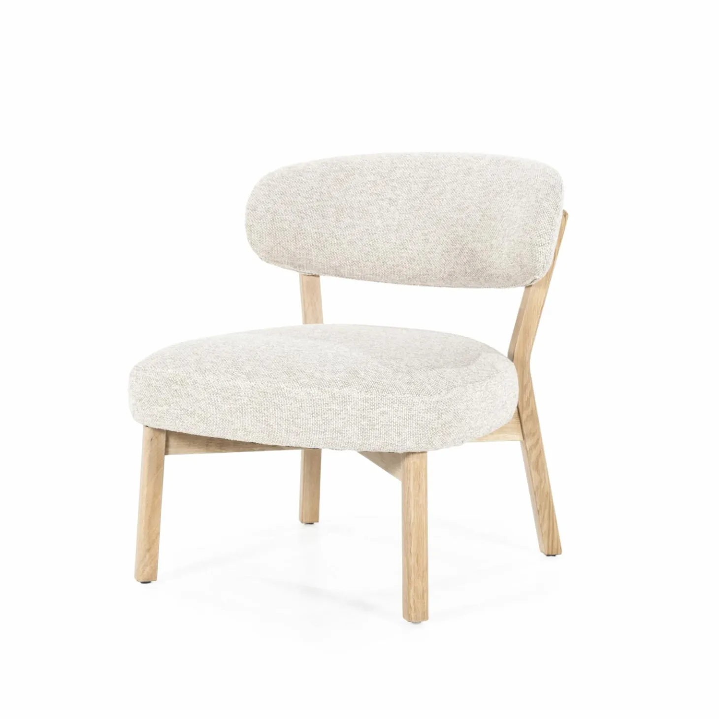 Fauteuil Mikky Eikenhout en stof Taupe / Naturel - Loft24.nl