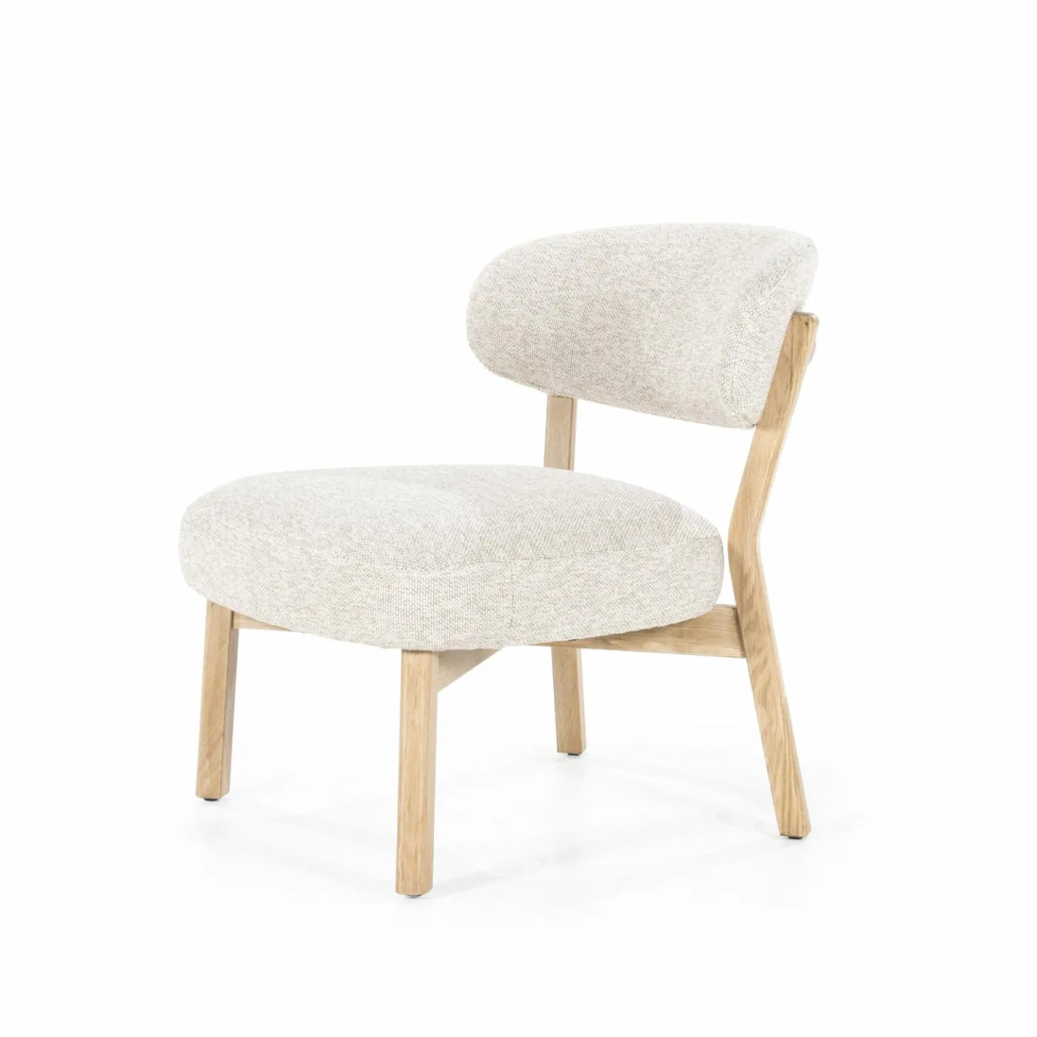 Fauteuil Mikky Eikenhout en stof Taupe / Naturel - Loft24.nl
