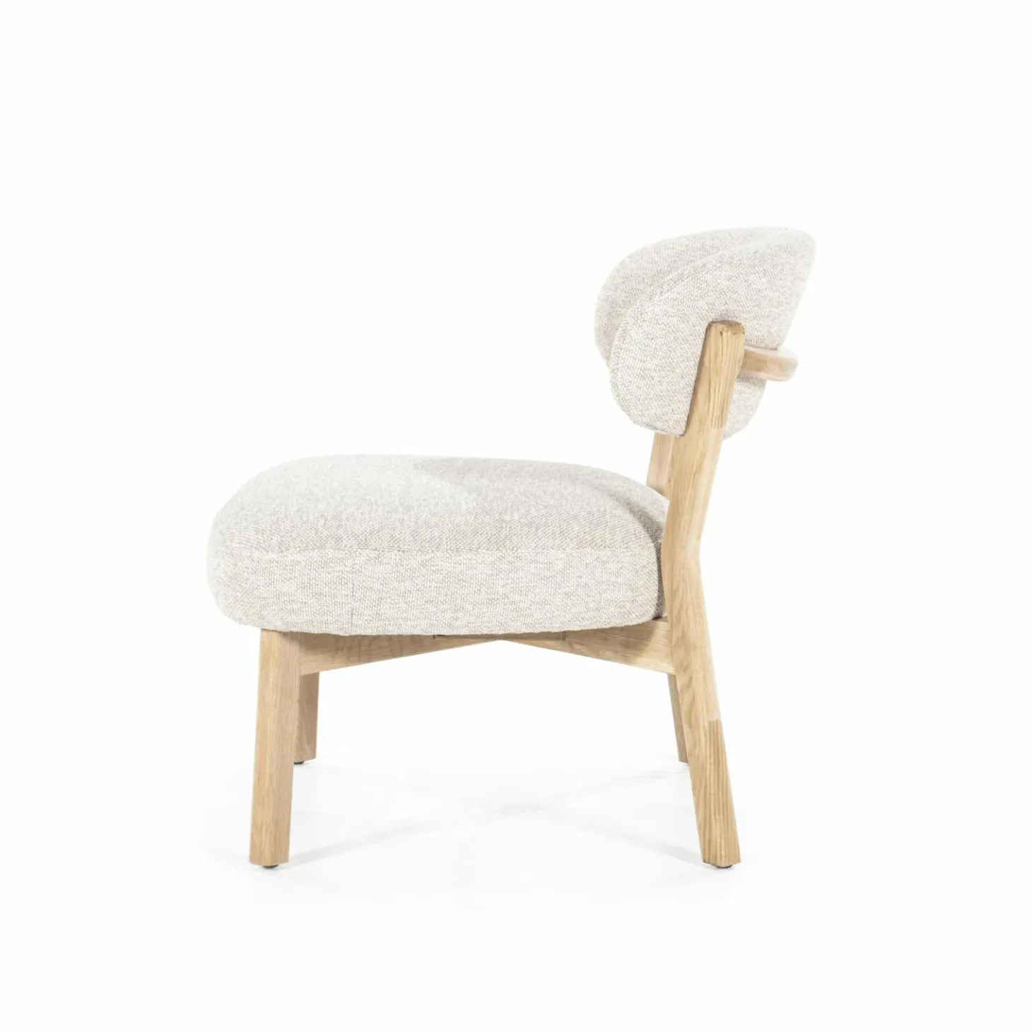 Fauteuil Mikky Eikenhout en stof Taupe / Naturel - Loft24.nl