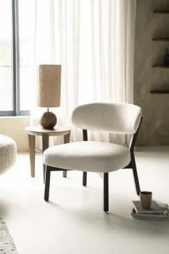 Fauteuil Mikky Eikenhout en stof Beige / Bruin - Loft24.nl