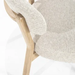 Fauteuil Mikky Eikenhout en stof Beige / Naturel - Loft24.nl
