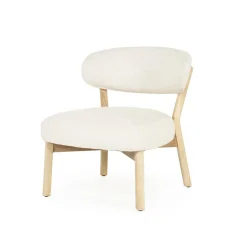 Fauteuil Mikky Eikenhout en stof Beige / Naturel - Loft24.nl