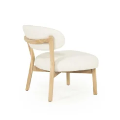 Fauteuil Mikky Eikenhout en stof Beige / Naturel - Loft24.nl