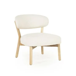 Fauteuil Mikky Eikenhout en stof Beige / Naturel - Loft24.nl