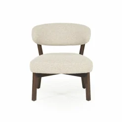 Fauteuil Mikky Eikenhout en stof Taupe / Bruin - Loft24.nl