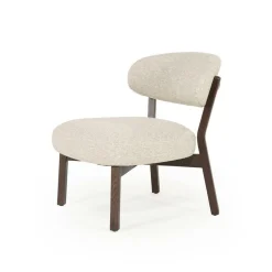 Fauteuil Mikky Eikenhout en stof Taupe / Bruin - Loft24.nl