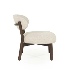 Fauteuil Mikky Eikenhout en stof Taupe / Bruin - Loft24.nl