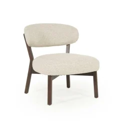Fauteuil Mikky Eikenhout en stof Taupe / Bruin - Loft24.nl