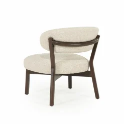Fauteuil Mikky Eikenhout en stof Taupe / Bruin - Loft24.nl