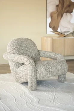 Fauteuil Monica Grove Bouclé - Beige - Loft24.nl