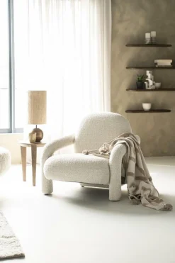 Fauteuil Monica Grove Bouclé - Beige - Loft24.nl