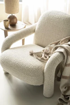 Fauteuil Monica Grove Bouclé - Beige - Loft24.nl