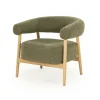 Fauteuil Mysa Teddy en eikenhout - Groen - Loft24.nl