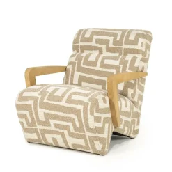 Fauteuil Olek Graffic Bouclé - Taupe - Loft24.nl